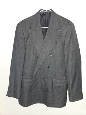Classic Double-Breasted Gray Men's Suit